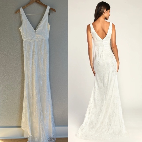 Made for Forever White Lace Mermaid Maxi Dress! - Picture 7 of 8